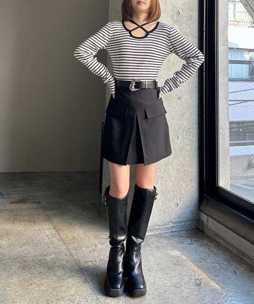 PAGEBOY（ページボーイ） ニット セーター クロスデザインニットプル