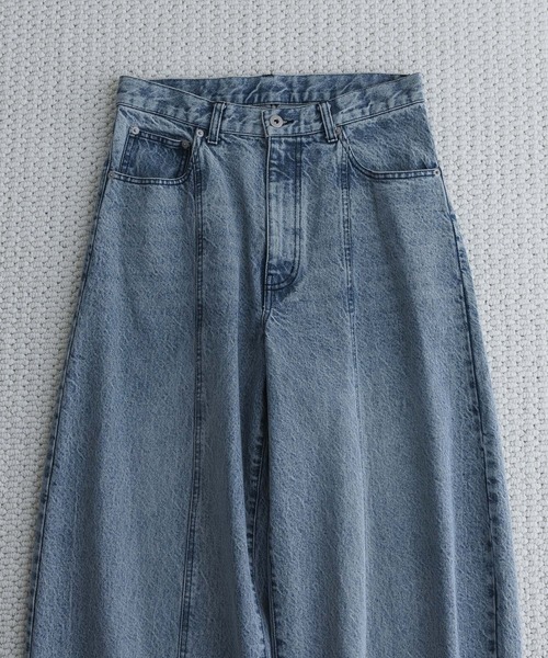 メンズ KUROKI DENIM フェードウォッシュカーブデニムパンツ M