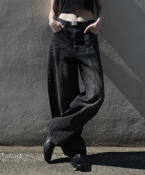 remer ワイドパンツ ジーンズ 「KUROKI DENIM」フェードウォッシュ