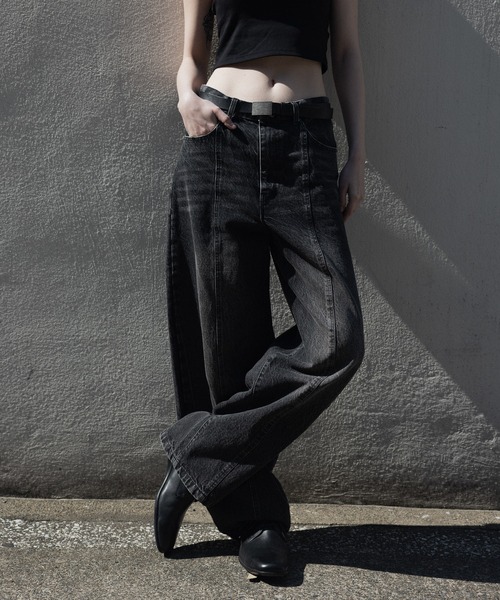 remer ワイドパンツ ジーンズ 「KUROKI DENIM」フェードウォッシュ