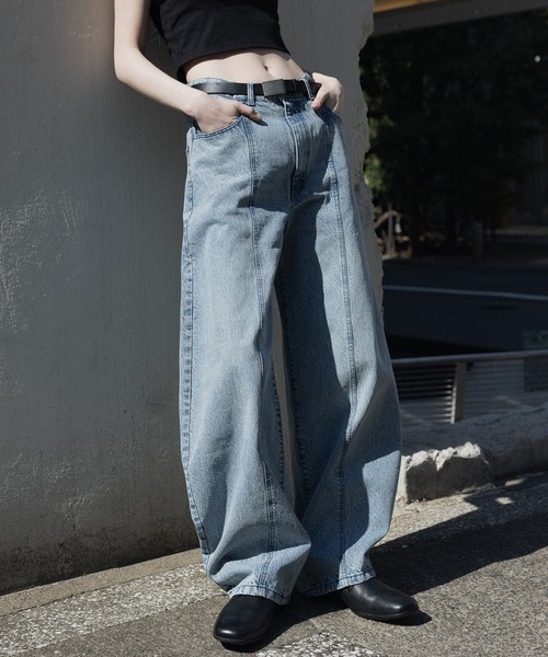 remer ワイドパンツ ジーンズ 「KUROKI DENIM」フェードウォッシュ 