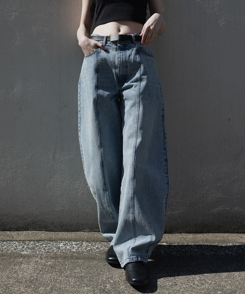 remer ワイドパンツ ジーンズ 「KUROKI DENIM」フェードウォッシュ 