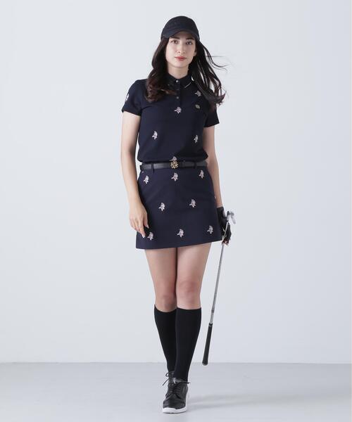 St ANDREWS スカート 「St ANDREWS」接触冷感 リーフ柄刺繍ナイロン