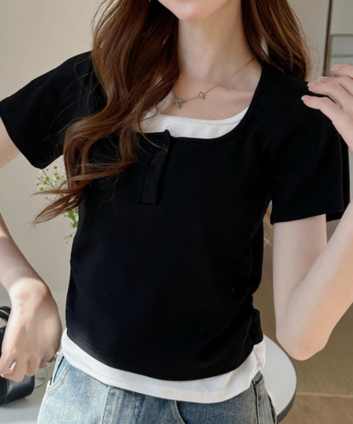 グラムリップス♡ヘンリーネックギャザーshirt Gap公式オンラインストア | モダン ヘンリーネックTシャツ