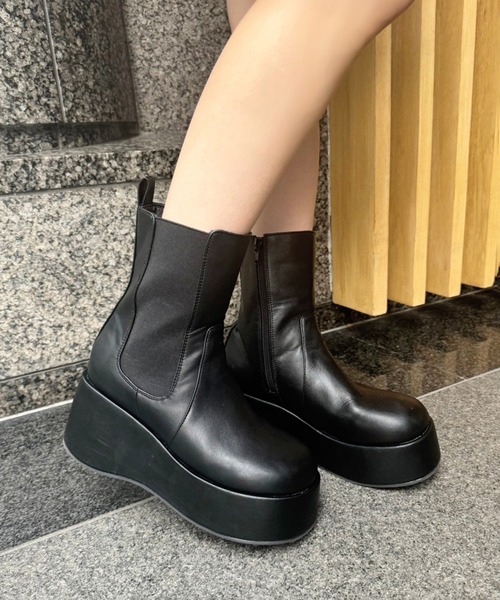 「one after another NICE CLAUP」 ショートブーツ S ブラック レディース_画像3