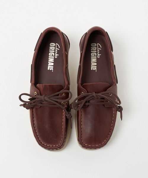 デッキシューズ モカシン 「Clarks Originals」Godney Boat シューズ/ダークブラウン レディースの画像