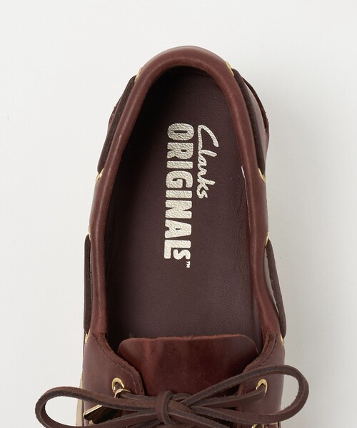 デッキシューズ モカシン 「Clarks Originals」Godney Boat シューズ/ダークブラウン レディースの画像