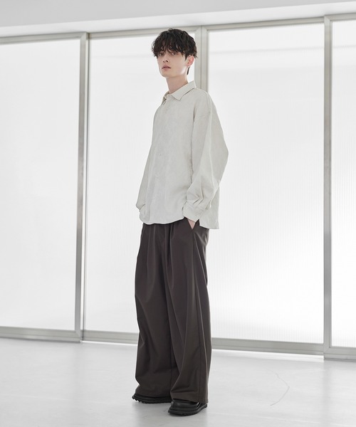 シャツ 総柄ジャガードリラクシングシャツ メンズ レディース