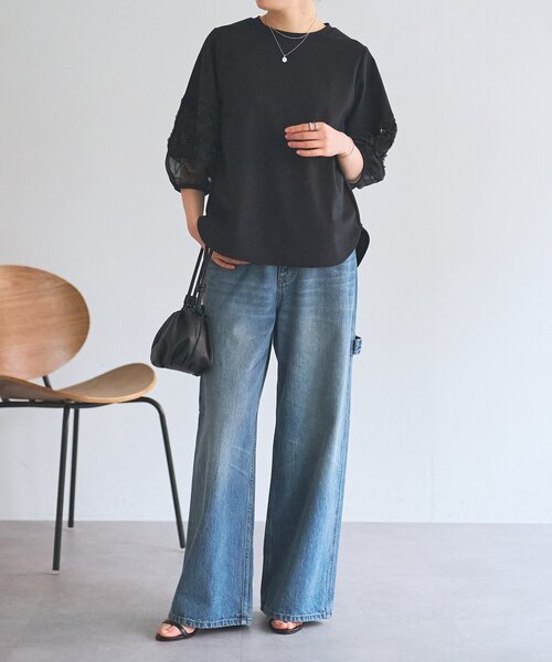 BEARDSLEY（ビアズリー） tシャツ 袖チュールキリカエプルオーバー