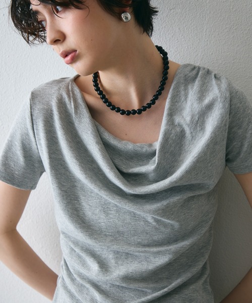 Trish（トリッシュ） tシャツ 半袖 ドレープ半袖カットソー レディース