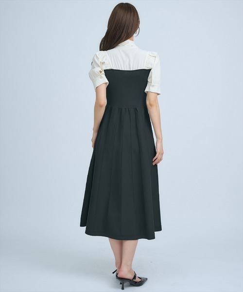 AND COUTURE（アンドクチュール） ワンピース 半袖 ニットビスチェ風