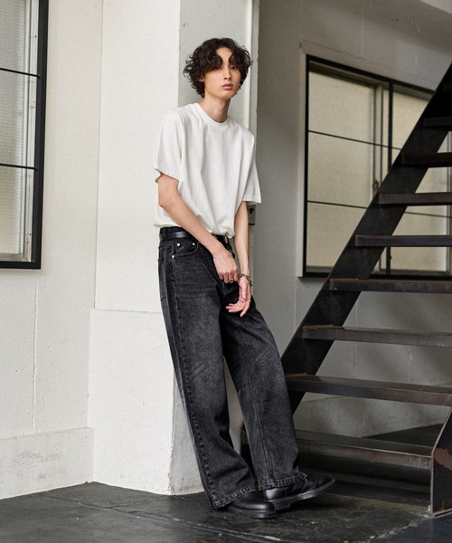  デニムパンツ ストレートレッグ Bleme ワイドパンツ ジーンズ 13ozヴィンテージデザインストレート
