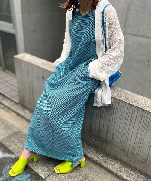 「mi via loca」 ノースリーブワンピース FREE ライム レディース_画像3