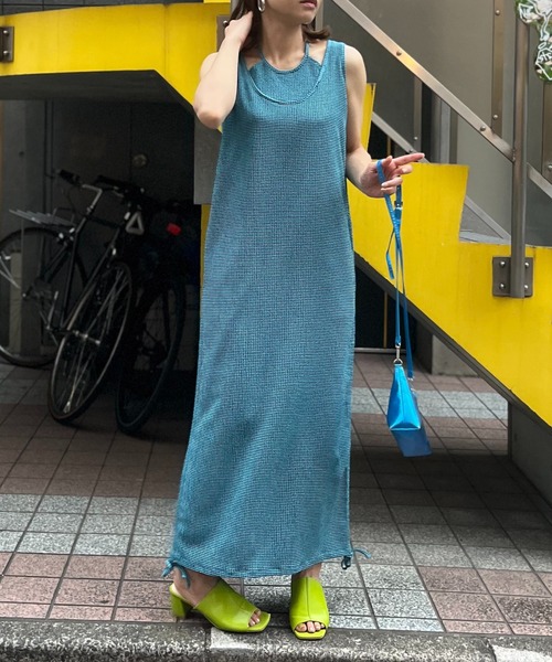 「mi via loca」 ノースリーブワンピース FREE ライム レディース_画像7