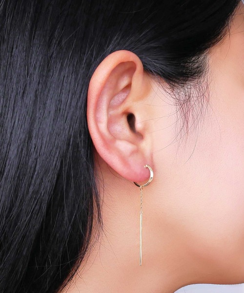 VENDOME AOYAMA ピアス K10イエローゴールド 2WAY フープロングピアス 