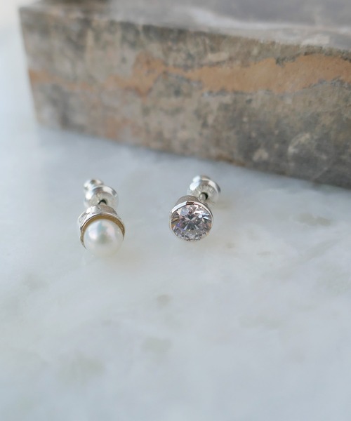 e.m. ピアス シンプルジルコニアピアス レディース メンズ