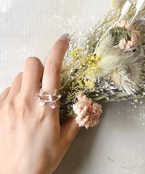 エムスール　m.soeur ミニバッグ　イヤーカフ　セット m.soeur イヤーカフ 花とつぼみのイヤーカフ＊シルバー