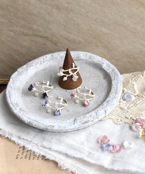 m.soeur イヤーカフ 花とつぼみのイヤーカフ＊シルバー