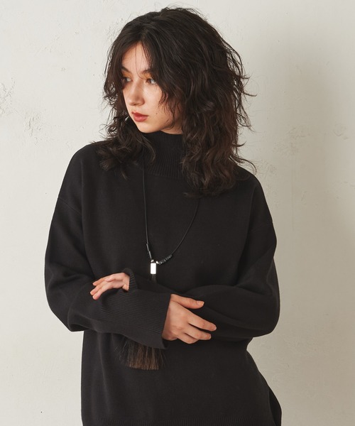 グリーン ニット ダブルジャガード編みハイネックトップス ZOZOTOWN PayPayモール店 - 通販 - PayPayモール ャガード