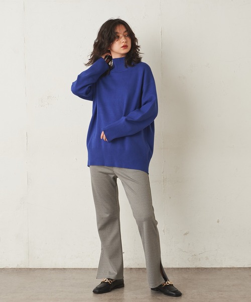 グリーン ニット ダブルジャガード編みハイネックトップス ZOZOTOWN PayPayモール店 - 通販 - PayPayモール ャガード