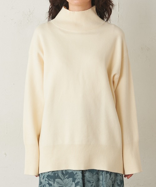 グリーン ニット ダブルジャガード編みハイネックトップス ZOZOTOWN PayPayモール店 - 通販 - PayPayモール ャガード