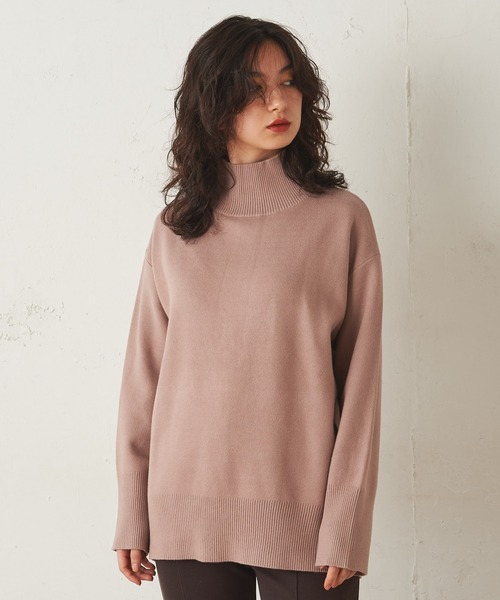 グリーン ニット ダブルジャガード編みハイネックトップス ZOZOTOWN PayPayモール店 - 通販 - PayPayモール ャガード