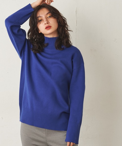 グリーン ニット ダブルジャガード編みハイネックトップス ZOZOTOWN PayPayモール店 - 通販 - PayPayモール ャガード