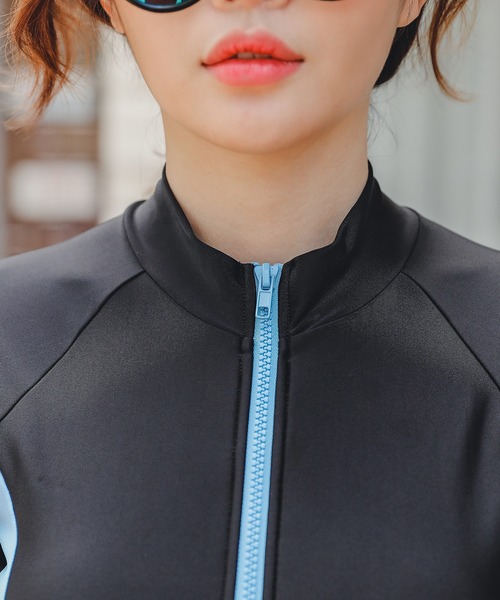 Lace Ladies 水着 ロングフィットネス水着 セパレート