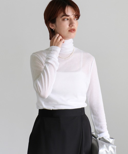 select MOCA（セレクトモカ） tシャツ シアーテレコハイネックトップス