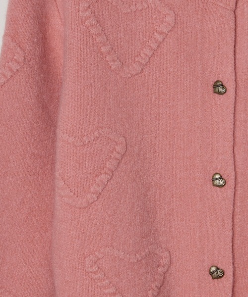 MLB ハート ワンポイント カーディガン BOS (Pink) ハートボタンカーディガン（カーディガン/ボレロ）｜BLUEEAST