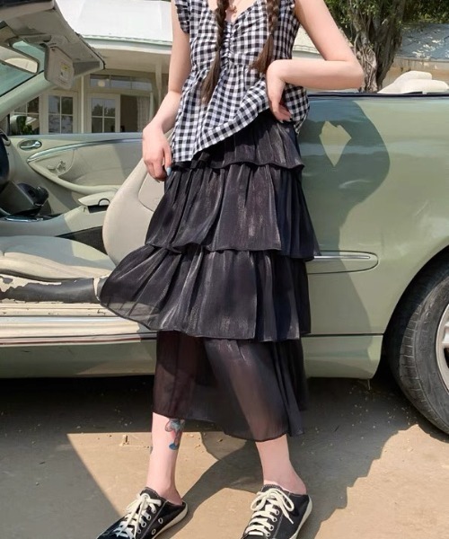 専用　値引きdivkaスカート 成瀬愛里さん着用》バックリボンストライプギャザースカート