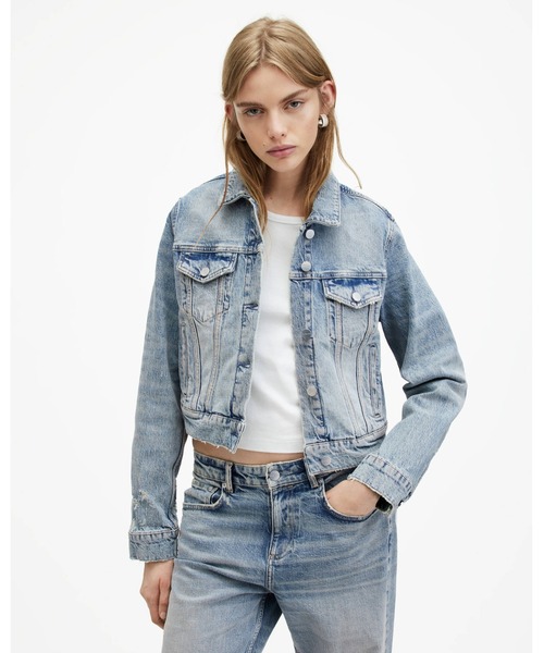 オールセインツ　デニムジャケット　UK6　S　ALLSAINTS　レディース ALLSAINTS デニムジャケット gジャン JUNO DENIM TRUCKER JACKET