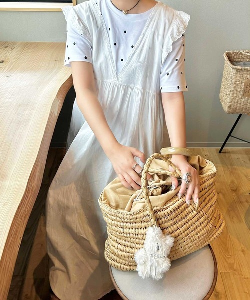 GeeRA tシャツ 「夏にぴったり。」綿100％ドット刺繍シルケット