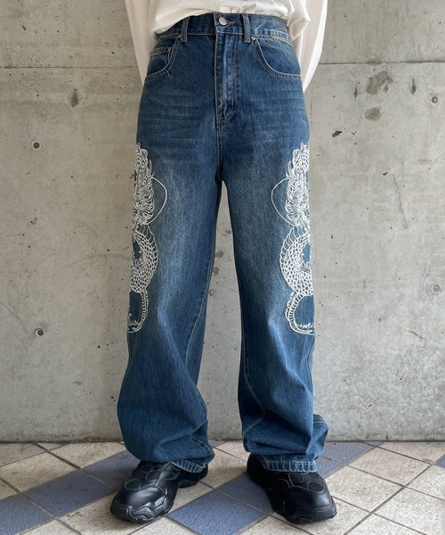 Maharishi ドラゴン刺繍パンツ Sサイズ Maharishi(マハリシ) ドラゴン刺繍パンツ ブラック サイズ S｜【公式