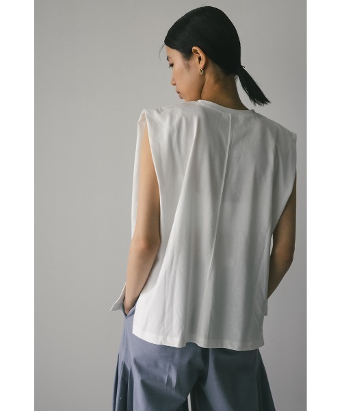タンクトップ ノースリーブ ショルダータックタンク レディース STYLEMIXER タンクトップ ノースリーブ ショルダータックタンク