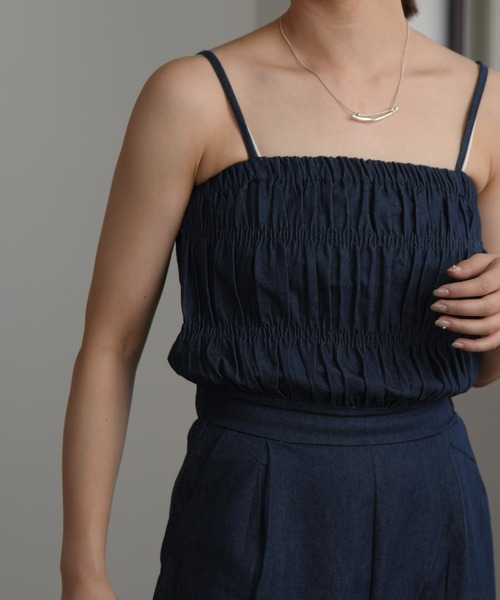 Amiur（エミレ） サロペット オーバーオール shirring denim all in 