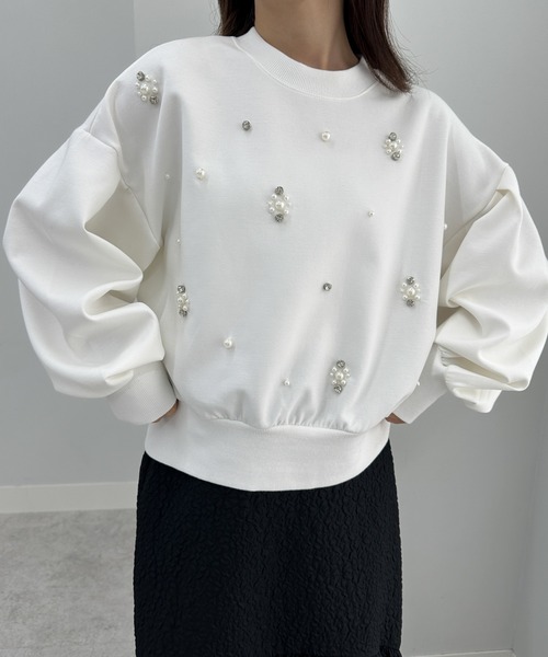 nae商品 RANAN（ラナン） トレーナー スウェット ポンチ素材ビジュースウェット