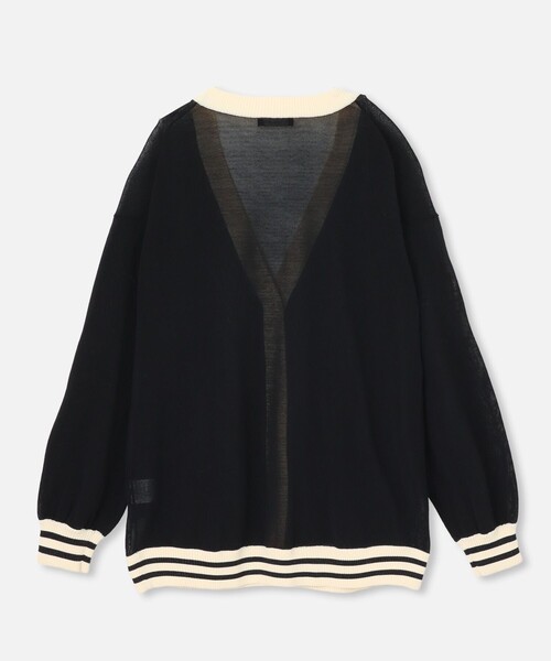 allureville カーディガン シアーコイルラインV レディース