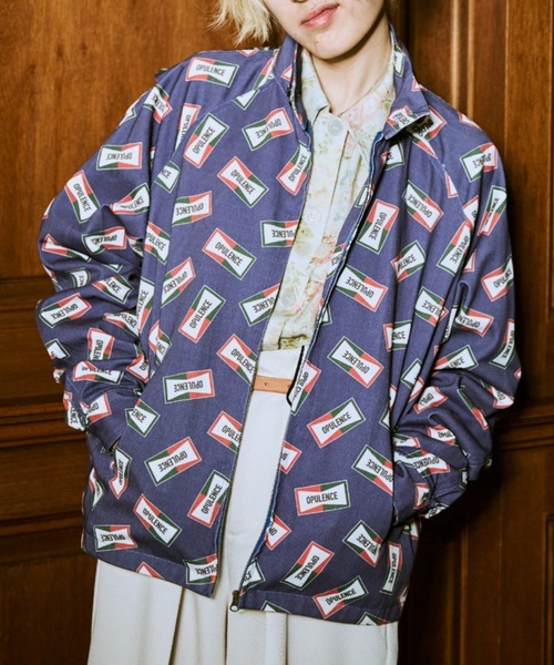 OPULENCE ブルゾン アウター 総柄レーシングジャケット レディース
