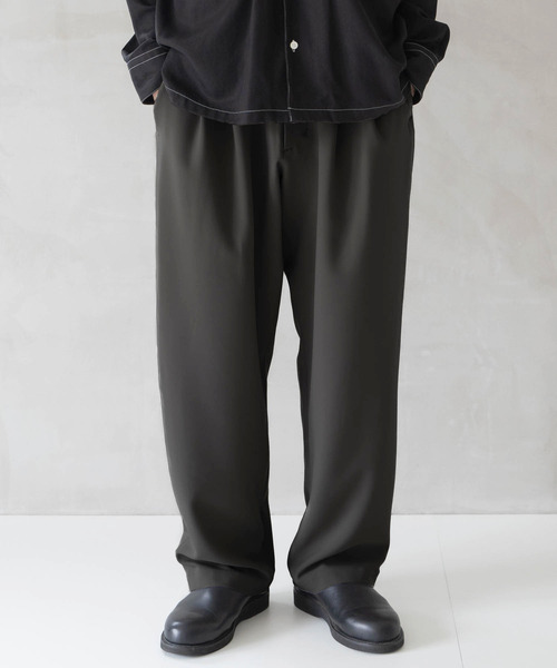 未使用　iroquois　ワイドパンツ　イージーパンツ　ブラック Iroquois スラックス IROQUOIS イロコイ / COMFORT TWILL 2TUCK