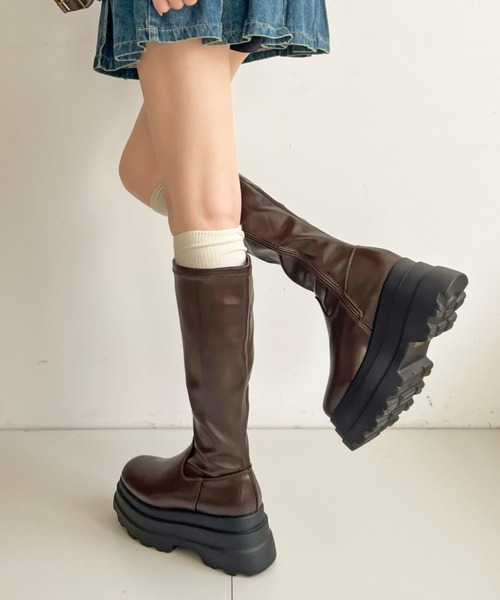 Shoes in Closet（シュークロ） ブーツ 厚底トリプルソール ストレッチ