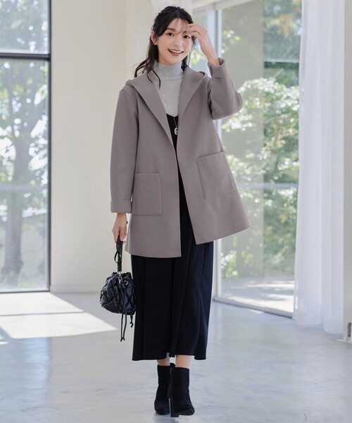 Tiaclasse ダウンコート ダウンジャケット ダブルフェイスニットロング