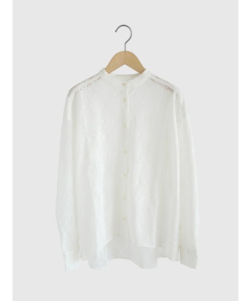 ブラウス シャツ BAND COLLAR SHIRT レディース FIKA. ブラウス シャツ Lace band collar shirt レディース