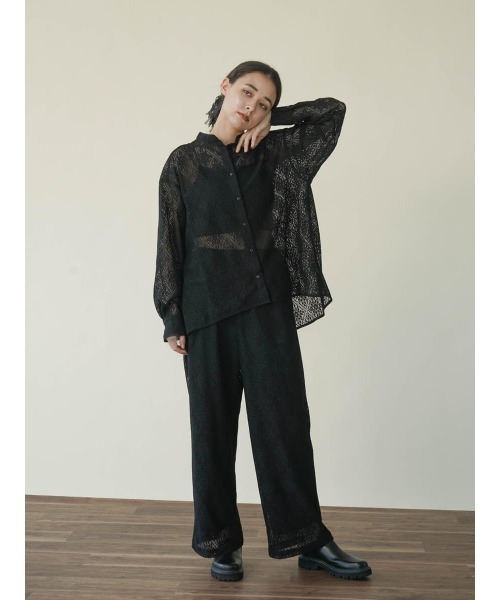 FIKA. ブラウス シャツ Lace band collar shirt レディース