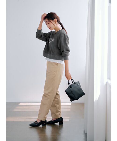 パンツ バックルデザインベイカーパンツ「低身長・小柄女性