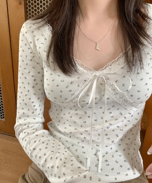 tシャツ tie ribbon tops レディース Ribbon Tie Top – KUOSE.com