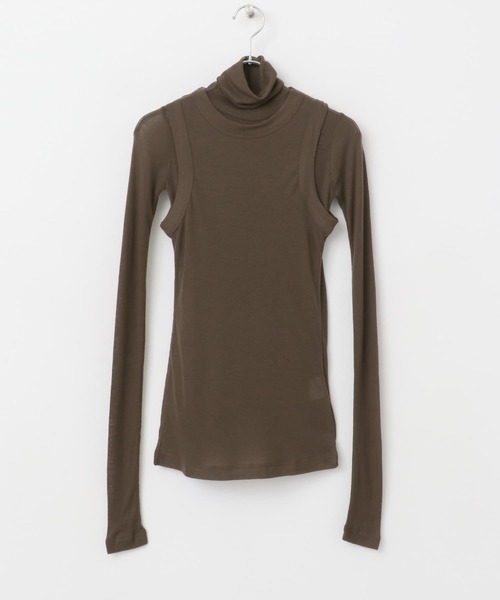 tシャツ le　WOOL LAYERD TURTLE-NECK TOP レディース