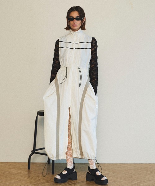 メゾンスペシャル　ノースリーブミニワンピース MAISON SPECIAL ワンピース Sleeveless Track Jersey Flare