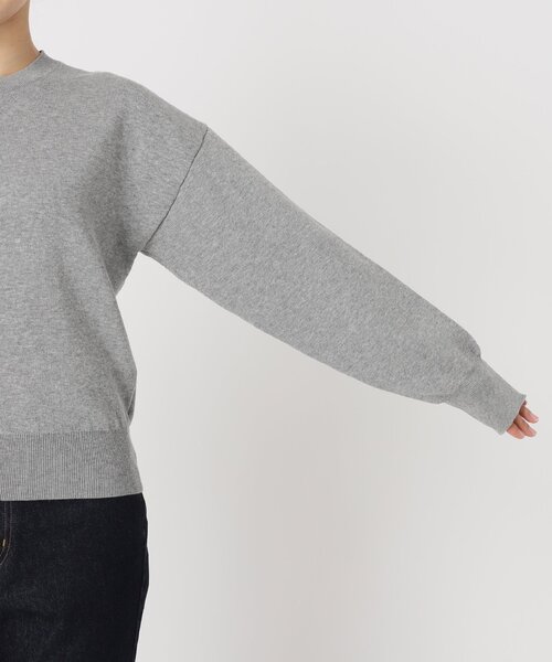 SLOBE IENA ダブルフェイスクルーカーディガン　グレー　新品未使用 SLOBE IENA カーディガン ダブルフェイスクルーカーディガン