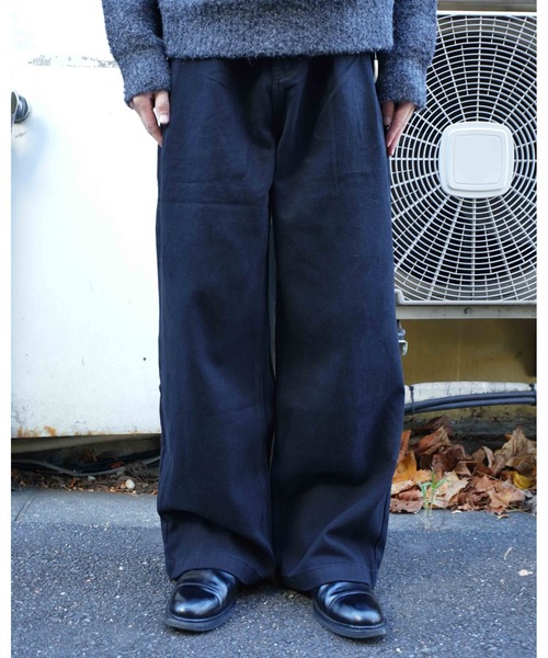 Noen チノパン コットンツイルワイドチノパンツ メンズ